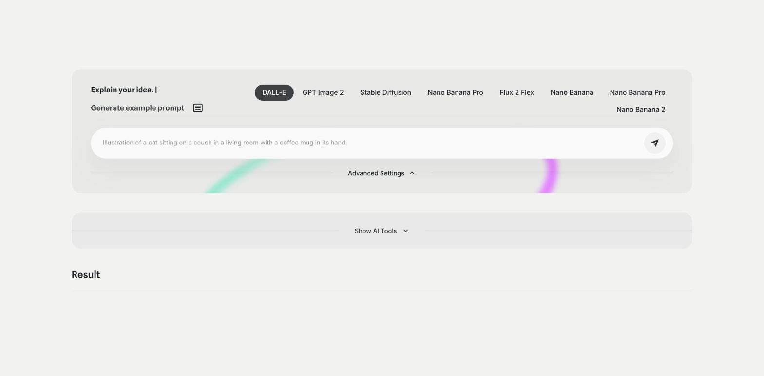 AI Image Generator template in Qyx