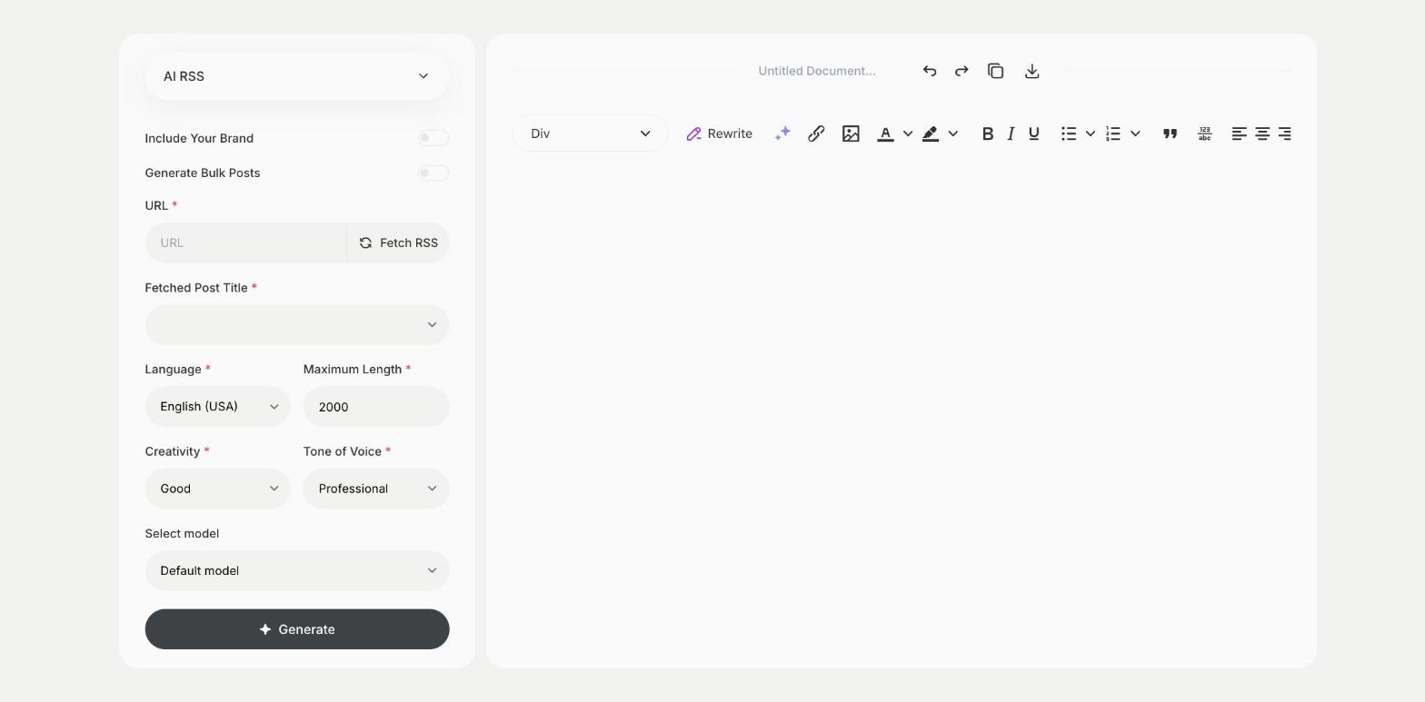 AI RSS template in Qyx