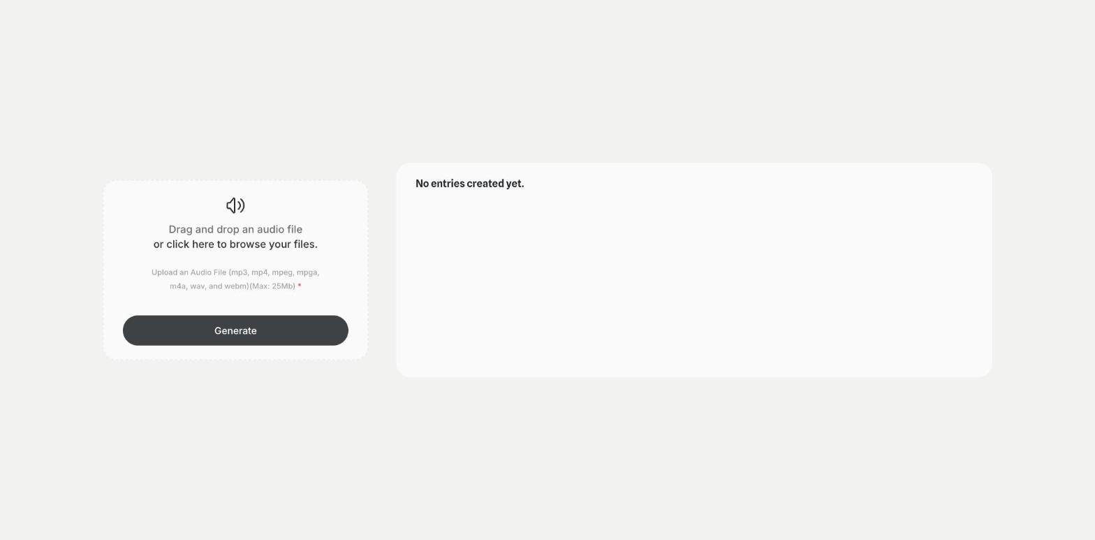 AI Speech to Text template in Qyx