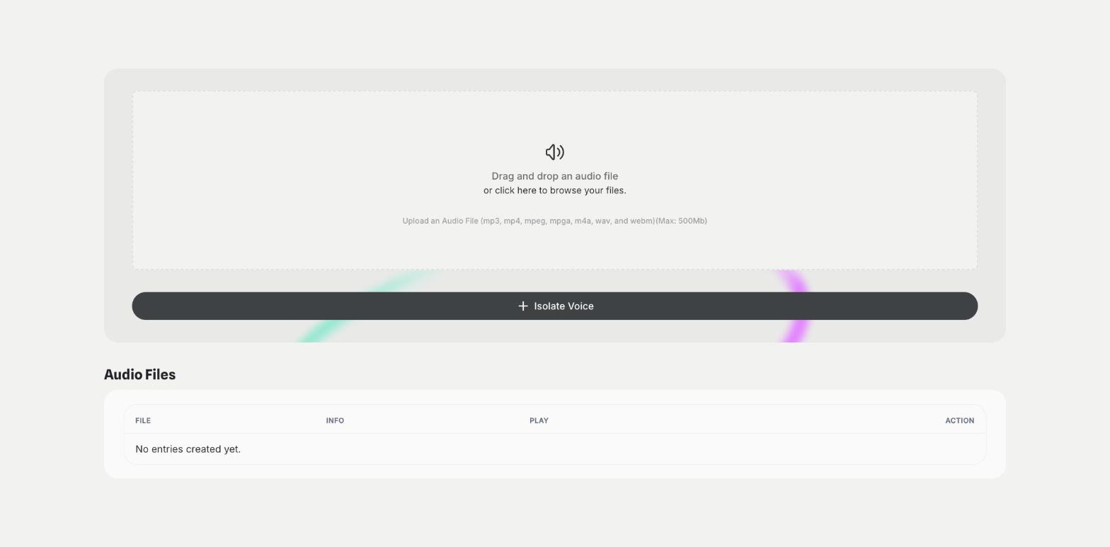 AI Voice Isolator template in Qyx