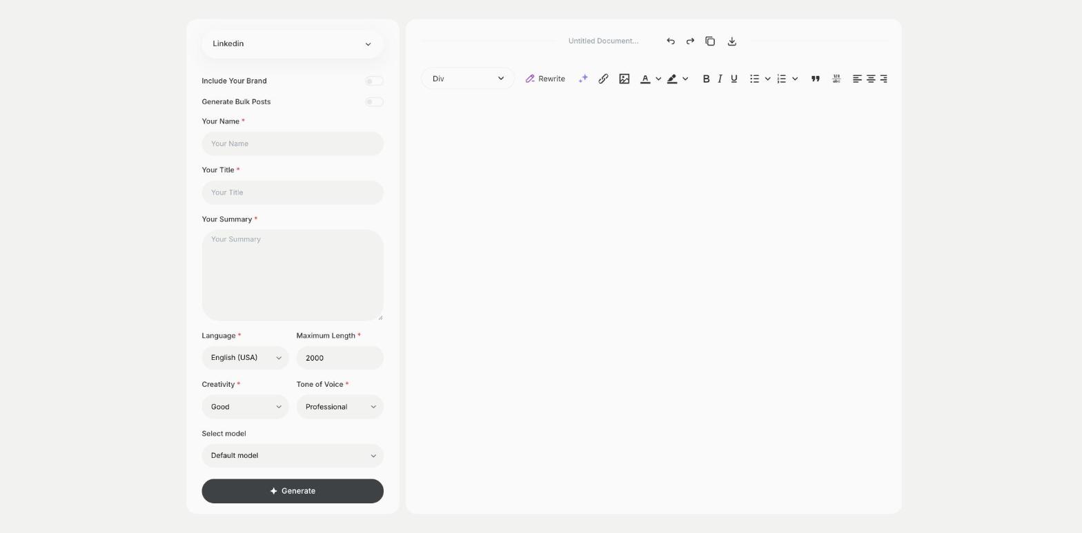 Linkedin template in Qyx