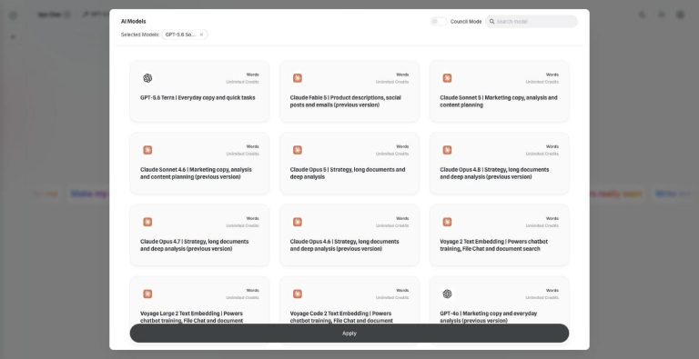 AI model picker with GPT, Claude, Gemini and Grok in Qyx AI Chat Pro