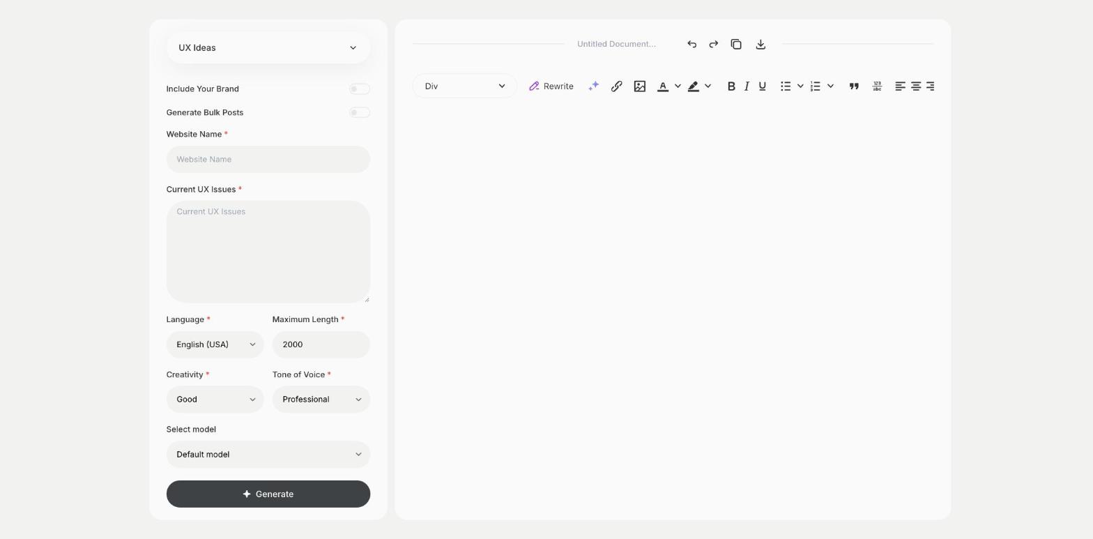 UX Ideas template in Qyx