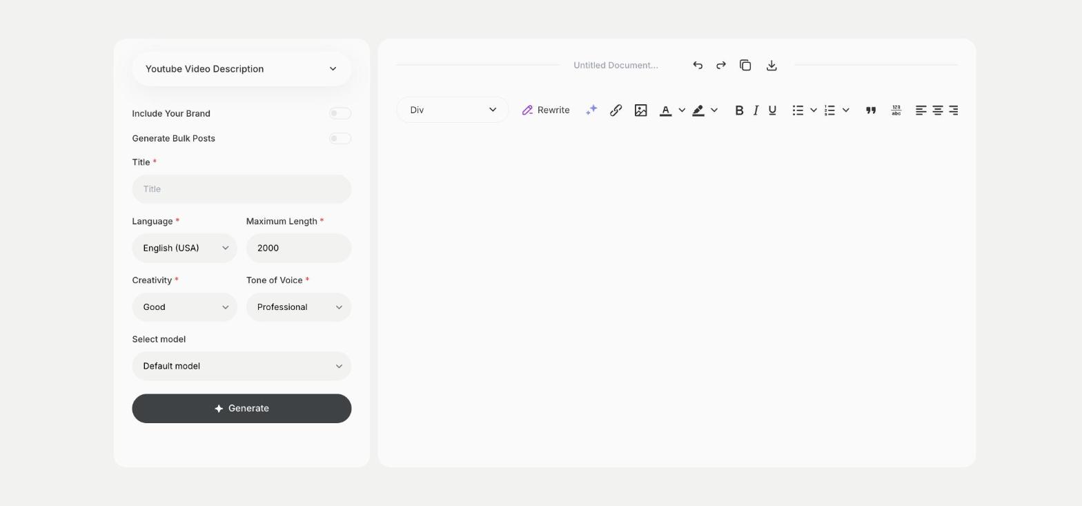 Youtube Video Description template in Qyx