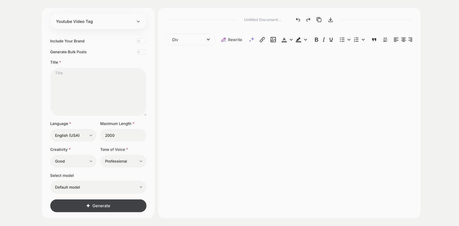 Youtube Video Tag template in Qyx